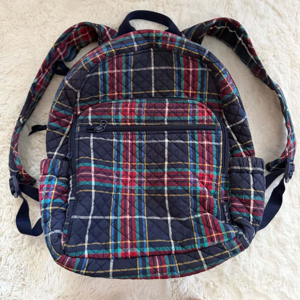 Vera Bradley Tartan Plaid Quilted Cotton Small Backpack